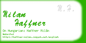milan haffner business card